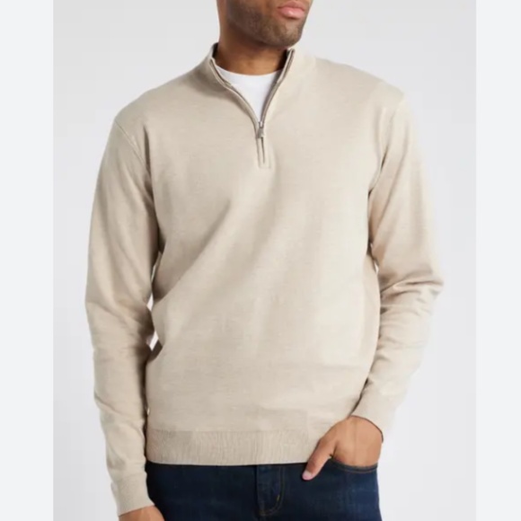 Amazon Essentials Tan Knit Zip Up Sweater - Picture 1 of 5